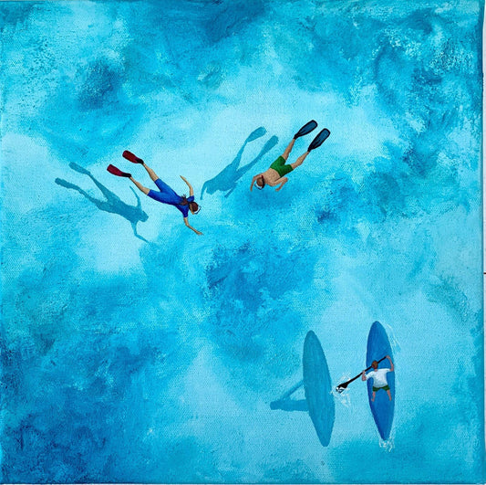 Underwater World, original mixed media painting by Filipa Cabecinha.