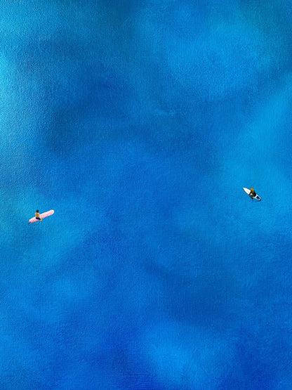 The Depth of Blue original painting, full canvas view.