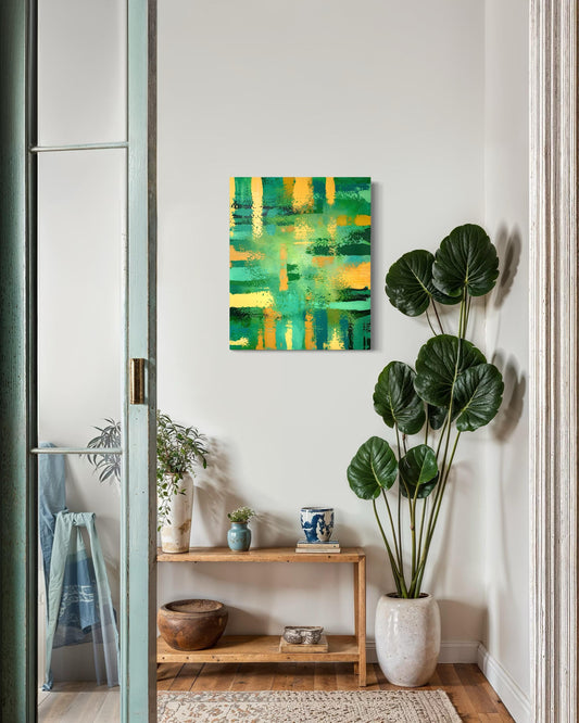 Large botanical abstract wall art with earthy tones for modern home décor.